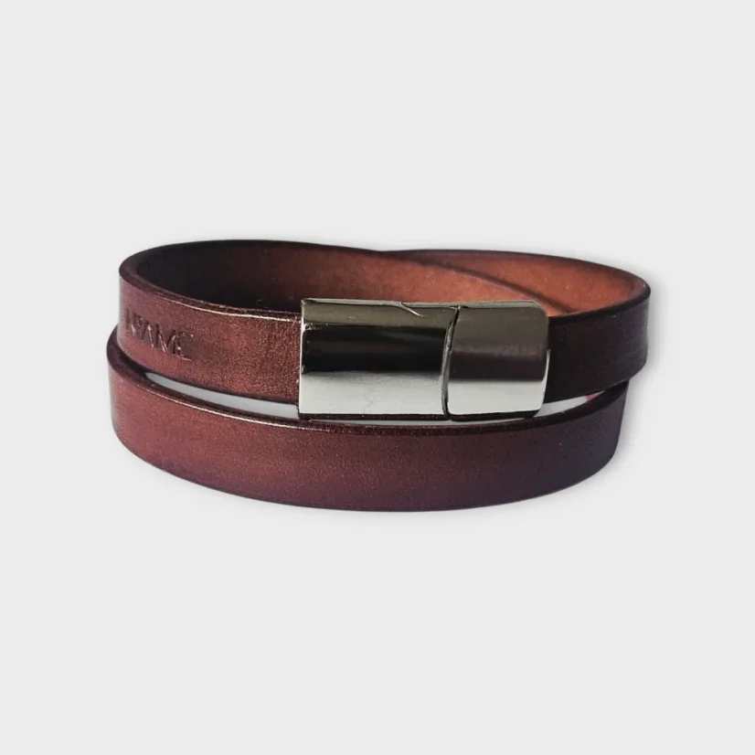 Pánský kožený náramek Niame Pure - Barva: oranžová