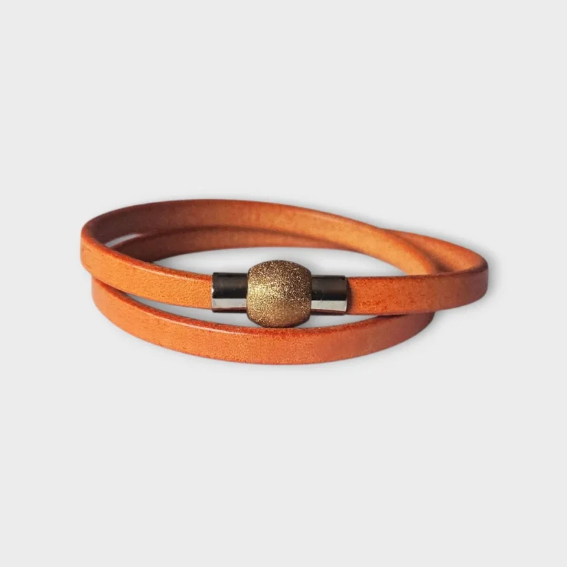 Dámský kožený náramek - Barva: tmavě modrá, Velikost: dle požadavku, Poznámka: velikost (obvod zápěstí) je nutné zadat do poznámky v objednávce