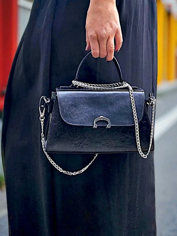 Dámská kožená kabelka Niame Blue Heart