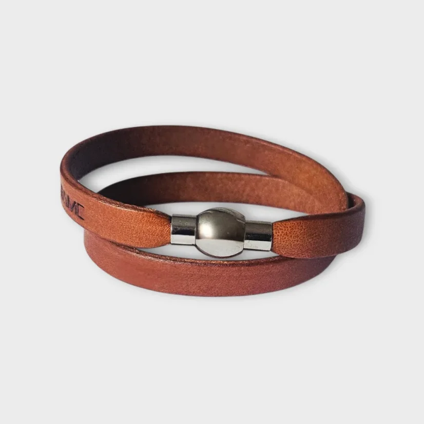 Dámský kožený náramek - Barva: tmavě modrá, Velikost: dle požadavku, Poznámka: velikost (obvod zápěstí) je nutné zadat do poznámky v objednávce