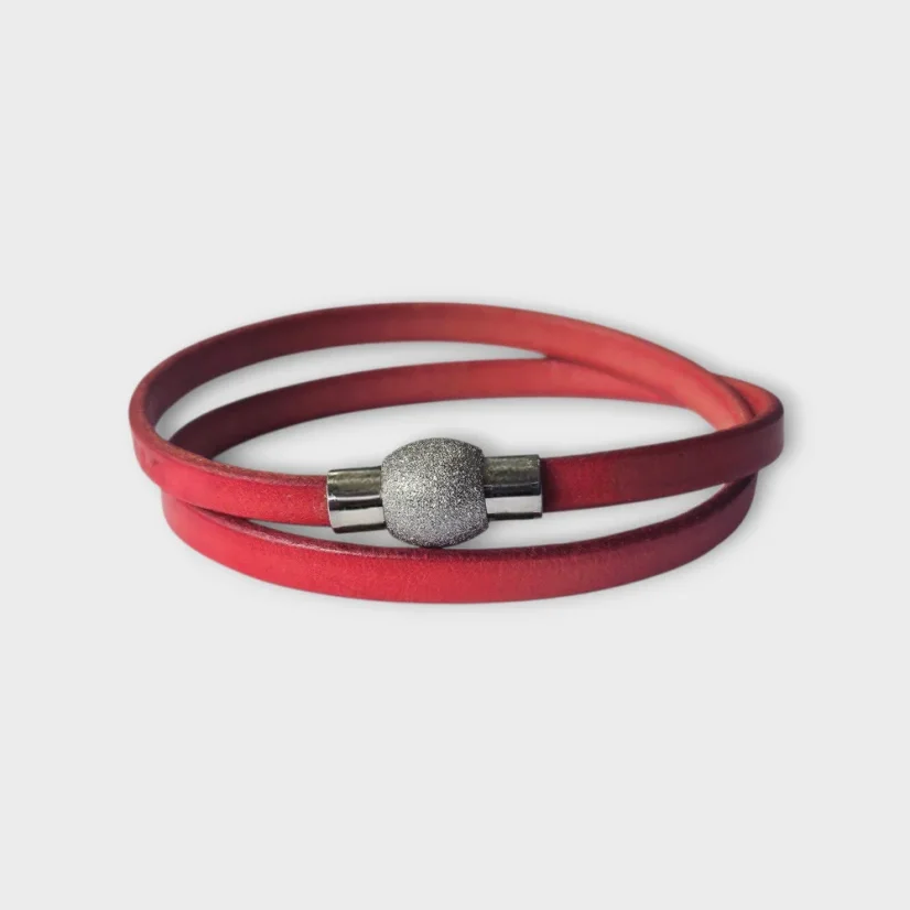 Dámský kožený náramek - Barva: tmavě modrá, Velikost: dle požadavku, Poznámka: velikost (obvod zápěstí) je nutné zadat do poznámky v objednávce