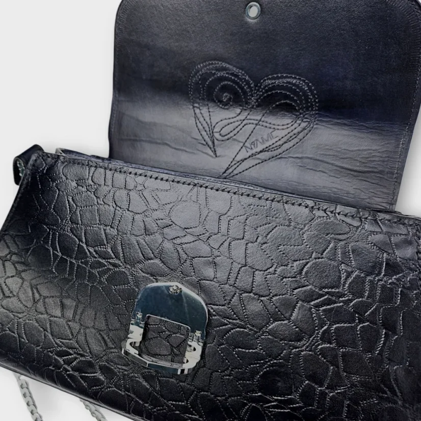 Dámská kožená kabelka Niame Blue Heart