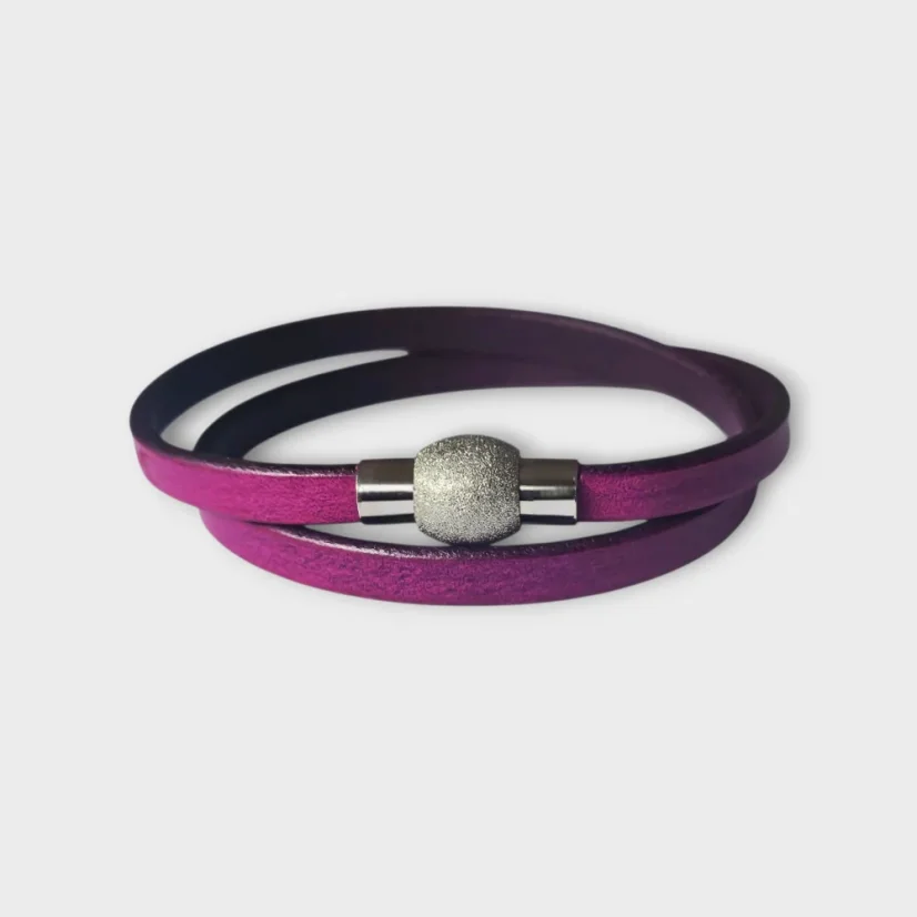 Dámský kožený náramek - Barva: tmavě modrá, Velikost: dle požadavku, Poznámka: velikost (obvod zápěstí) je nutné zadat do poznámky v objednávce