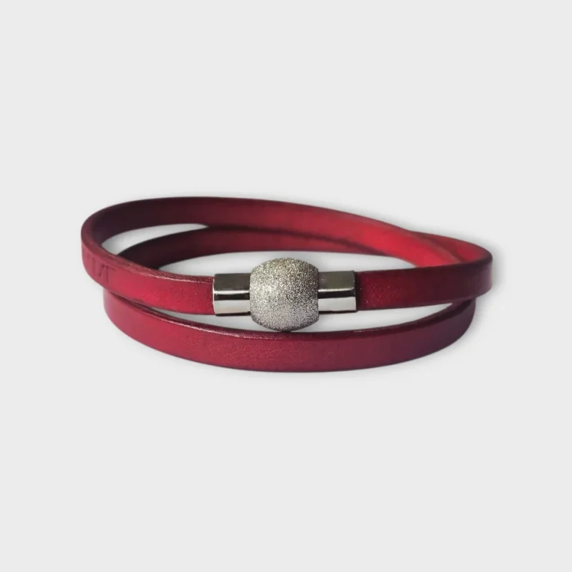 Dámský kožený náramek - Barva: tmavě modrá, Velikost: dle požadavku, Poznámka: velikost (obvod zápěstí) je nutné zadat do poznámky v objednávce